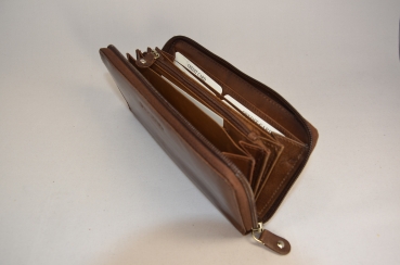 Preview: Damengeldbeutel - Langformat - braun | BIO-LEDER der Serie NOONA