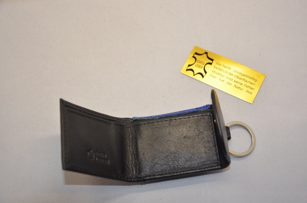 Schlüsselmäppchen "kleiner Muck" | schwarz mit brauner Lasche