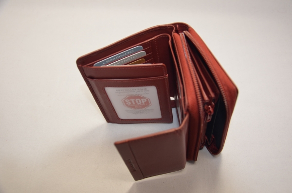 Damenbörse “Lemondo” cherry mit "Cryptalloy" RFID Ausleseschutz