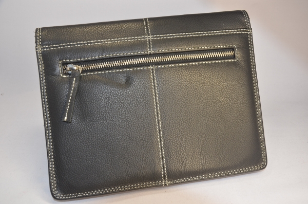 Tablet-Hülle aus schwarzem Rindleder