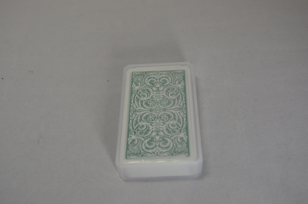 Senioren-Doppelkopfkartenspiel mit Prägung | Rückseite grüne Ornamentverzierungen