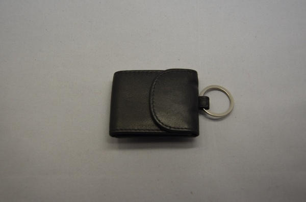 Schlüsselmäppchen "kleiner Muck" | schwarz mit brauner Lasche