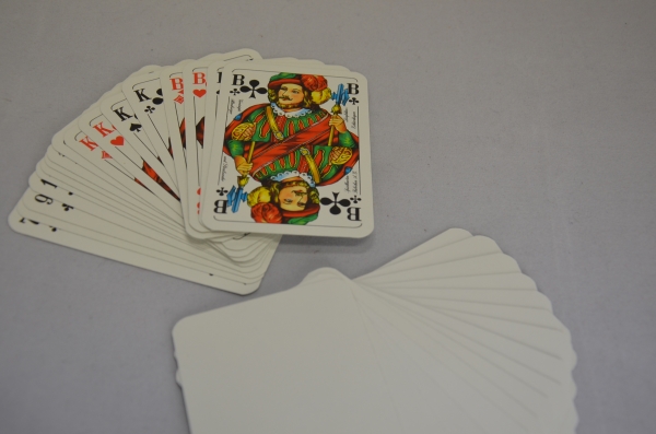 Skatkartenspiel mit Prägung | neutrale Rückseite weiß