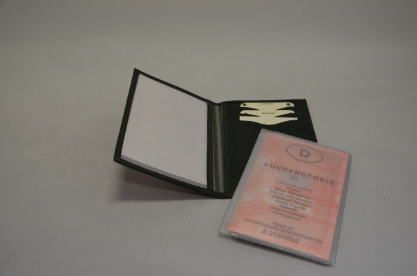 Ausweismäppchen "One side open" I dunkelgrün